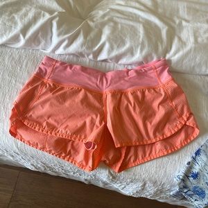 lululemon pink and orange speed ups
